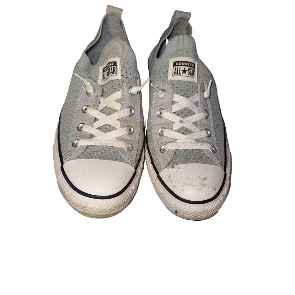 Converse All Star Gray and White Mesh-Sided Sneakers